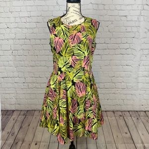 Bar lll Green, Pink, & Black floral dress